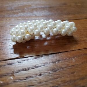 5/$15 XLarge Faux Pearl Hair Clip Barette Trendy